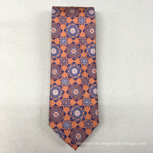 Großhandel Orange Floral Mens Bespoke Anzug 100% Seide Stoff für Krawatte